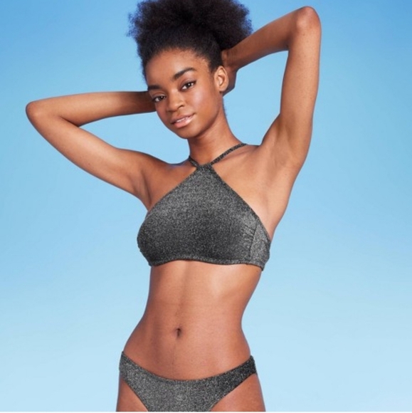 #1201 Wild fable black glitter bikini sz L/ XL - Picture 1 of 4